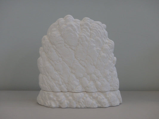 Medium Carved Out Stone Lantern with American Flag and Matching Base ~ 7.5 x 2.75 x 8.25