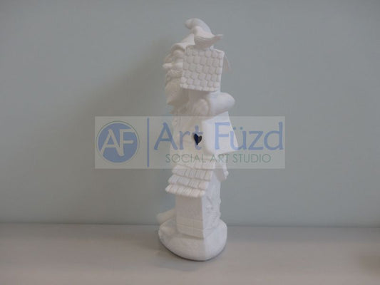Large Gnome with Three Birdhouses with Cut-Outs ~ 11.25 x 5.5 x 17.5