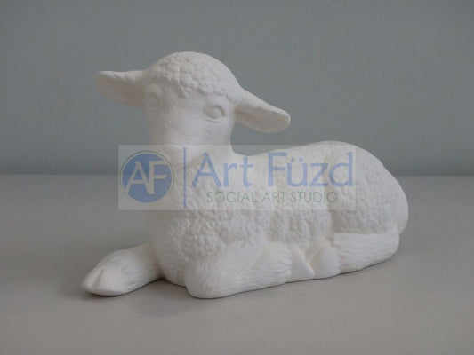 Lamb or Sheep Lying Figurine ~ 7.5 x 3.25 x 4.5