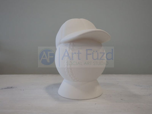 Baseball with Baseball Cap Bank, includes Stopper ~ 5.5 in. high