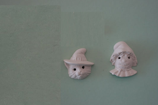 BUNDLE:  2 spooky eyes ~ cat and scarecrow