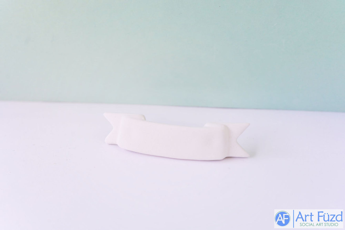 Large Ribbon Banner Bisquie ~ 4.25 x 1