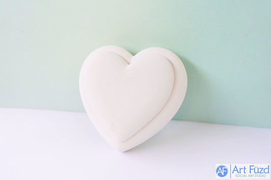 Large Rounded Double Heart Box ~ 6.5 x 6.25 x 2