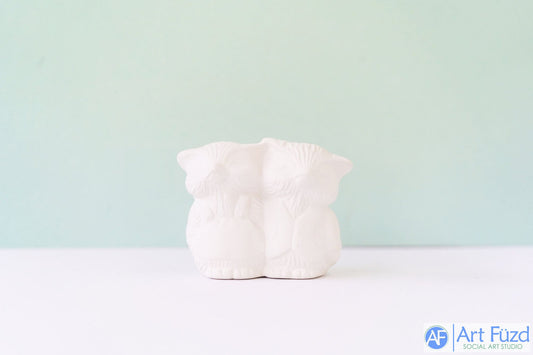 xxx-Pequeña pareja de búhos sentados ~ 2,25 x 1,5 x 1,5