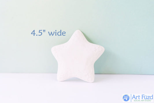 X-Large Flat Puffy Star Cookie or Bisquie with Face on Each Corner ~ 4.5 x 4.5 x 0.50