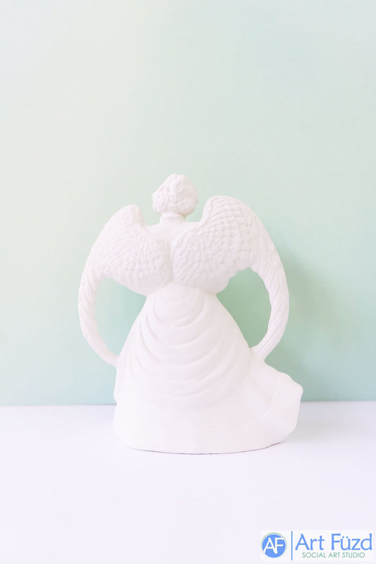 Large Angel with Large Wings holding Fruits ~ 7.5 x 5 x 8.75