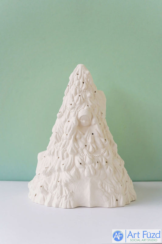 Large Christmas Tree with Snowbaby Face and Ladder and Legs ~ 7.5 x 7.5 x 9