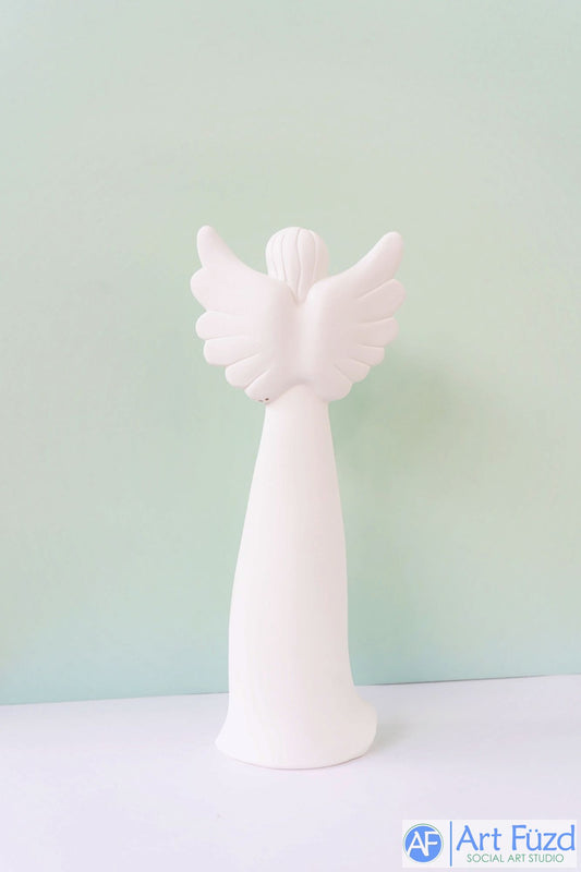 Large Tall Faceless Angel Lady with Candle ~ 6 x 3.5 x 13.5