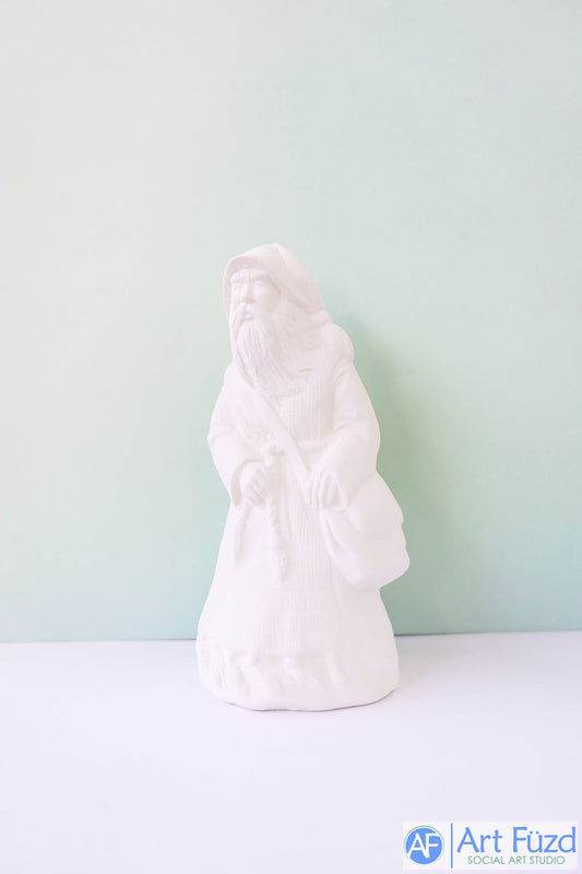 Medium Vintage Santa in Rope Belt Robe and Crossbody Bag ~ 5.5 x 5.25 x 10.25