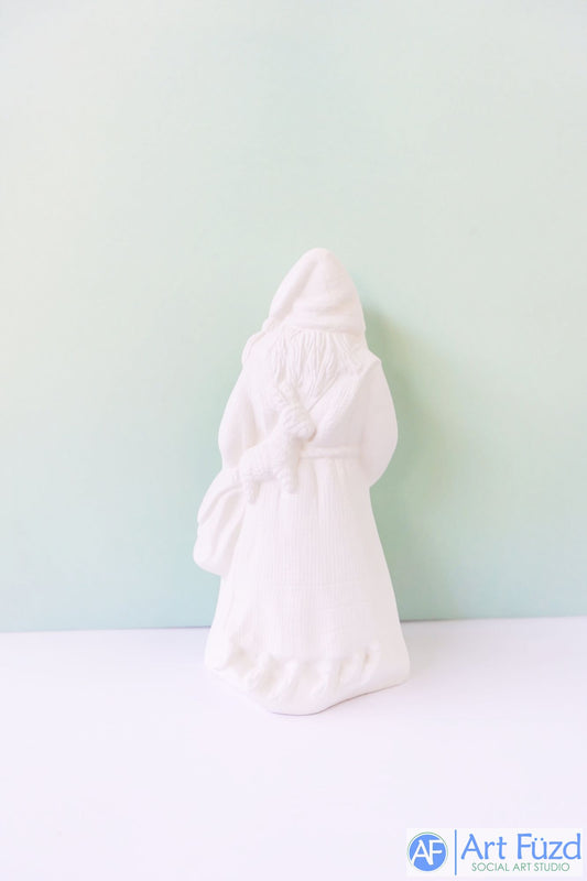 Medium Vintage Santa in Rope Belt Robe and Crossbody Bag ~ 5.5 x 5.25 x 10.25