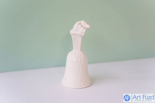 Christmas Holiday Bell with Santa Traveling Down into Chimney ~ 2.75 x 2.75 x 5