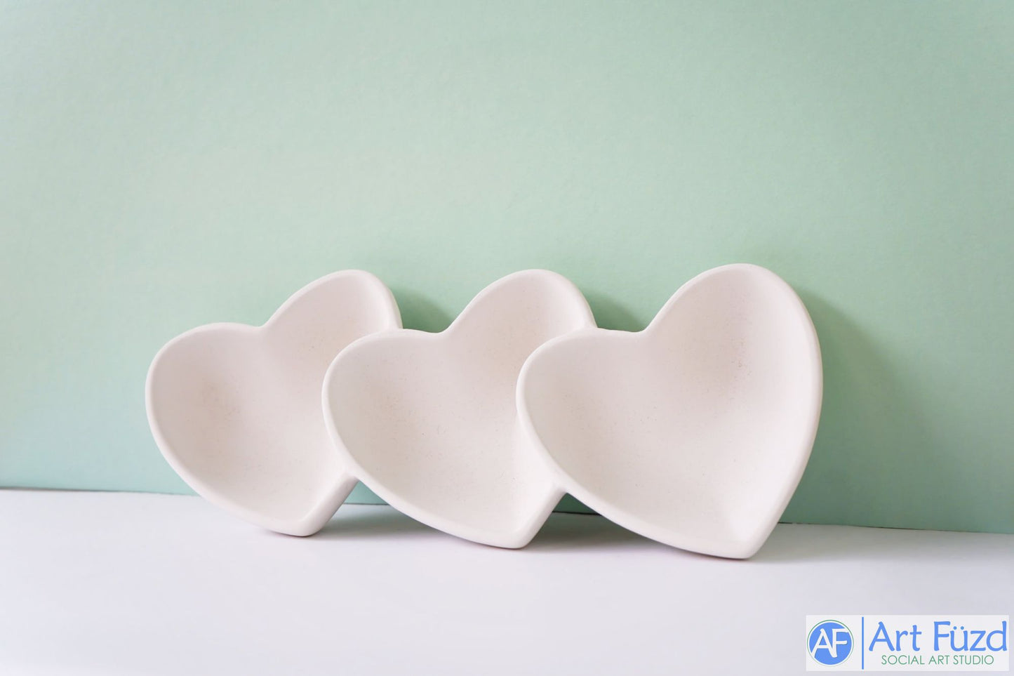 Dreiteilige Herzschale ~ 12,5 x 8,5 x 2