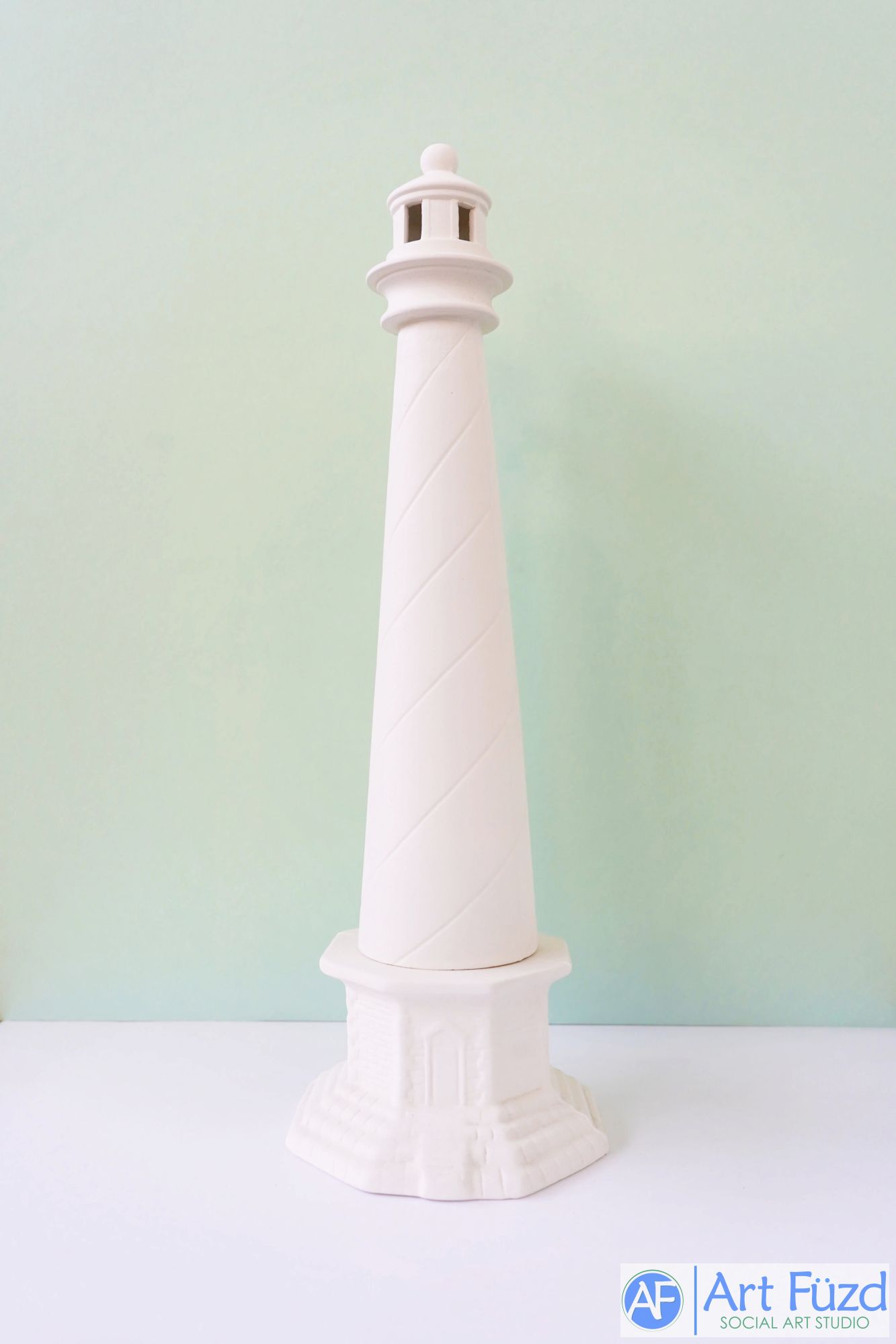 Very Tall Lighthouse with Base (3.75 in. tall) ~ 5.75 x 5.75 x 18.5 high