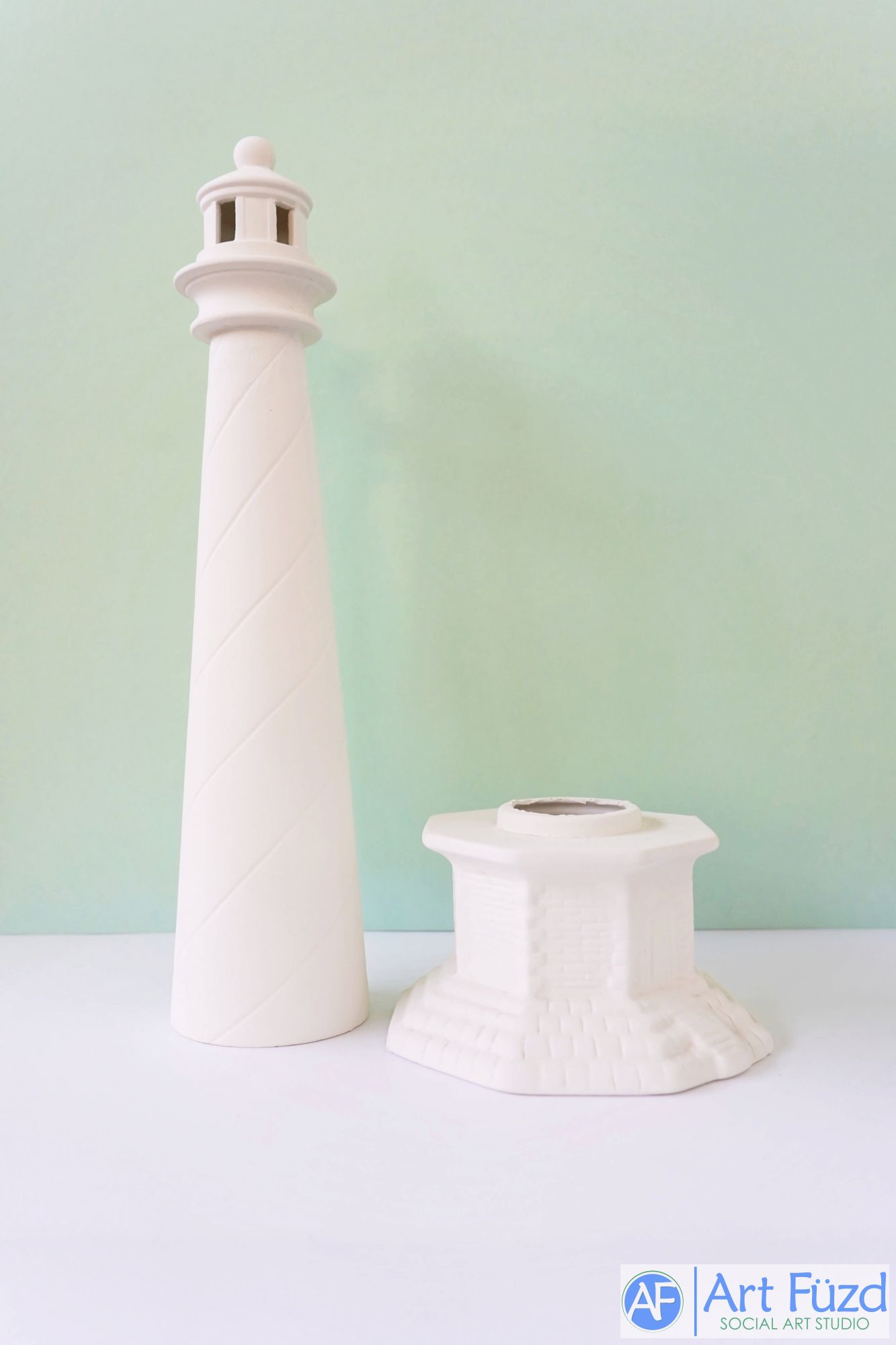 Very Tall Lighthouse with Base (3.75 in. tall) ~ 5.75 x 5.75 x 18.5 high
