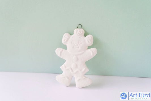 Flat Gingerbread Girl Dancing Holiday Ornament ~ 2.5 x 3.75 x 0.25