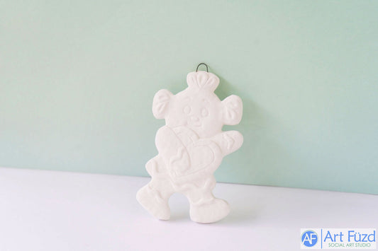 Flat Gingerbread Girl with Heart Holiday Ornament ~ 2 x 3.75 x 0.25