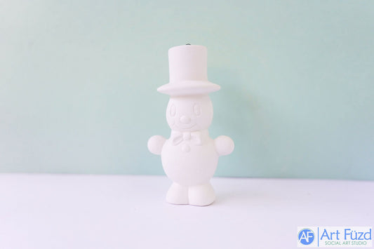 *Small Snowman Wearing Top Hat Holiday Ornament with Hook ~ 2.5 x 2 x 4.25