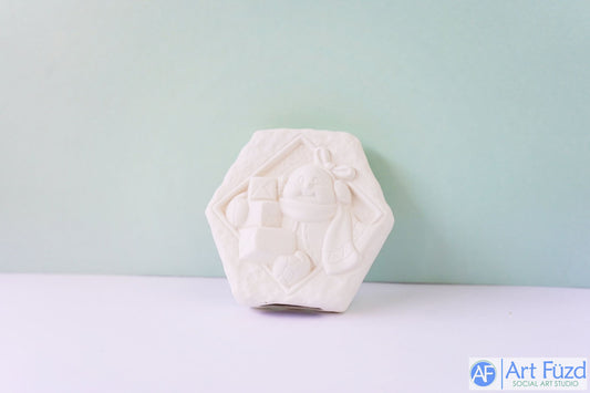 *Two-Sided Ornate Snowflake and Snowman with Gifts Hexagon Holiday Ornament with Hook ~ 4.25 x 1.5 x 4.25