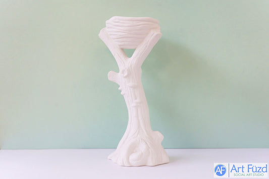 Large Tree Trunk with Bird's Nest ~ 4.5 x 3.5 x 9.25