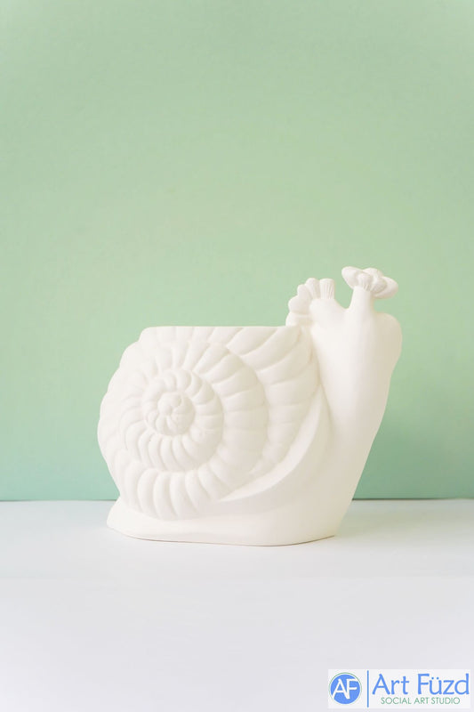 xxx-Large Snail Planter with Flowers on Head ~ 9.5 x 6.5 x 7.75