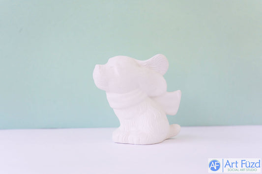 Pequeño perro al viento con bufanda de invierno ~ 3,75 x 1,25 x 3,5