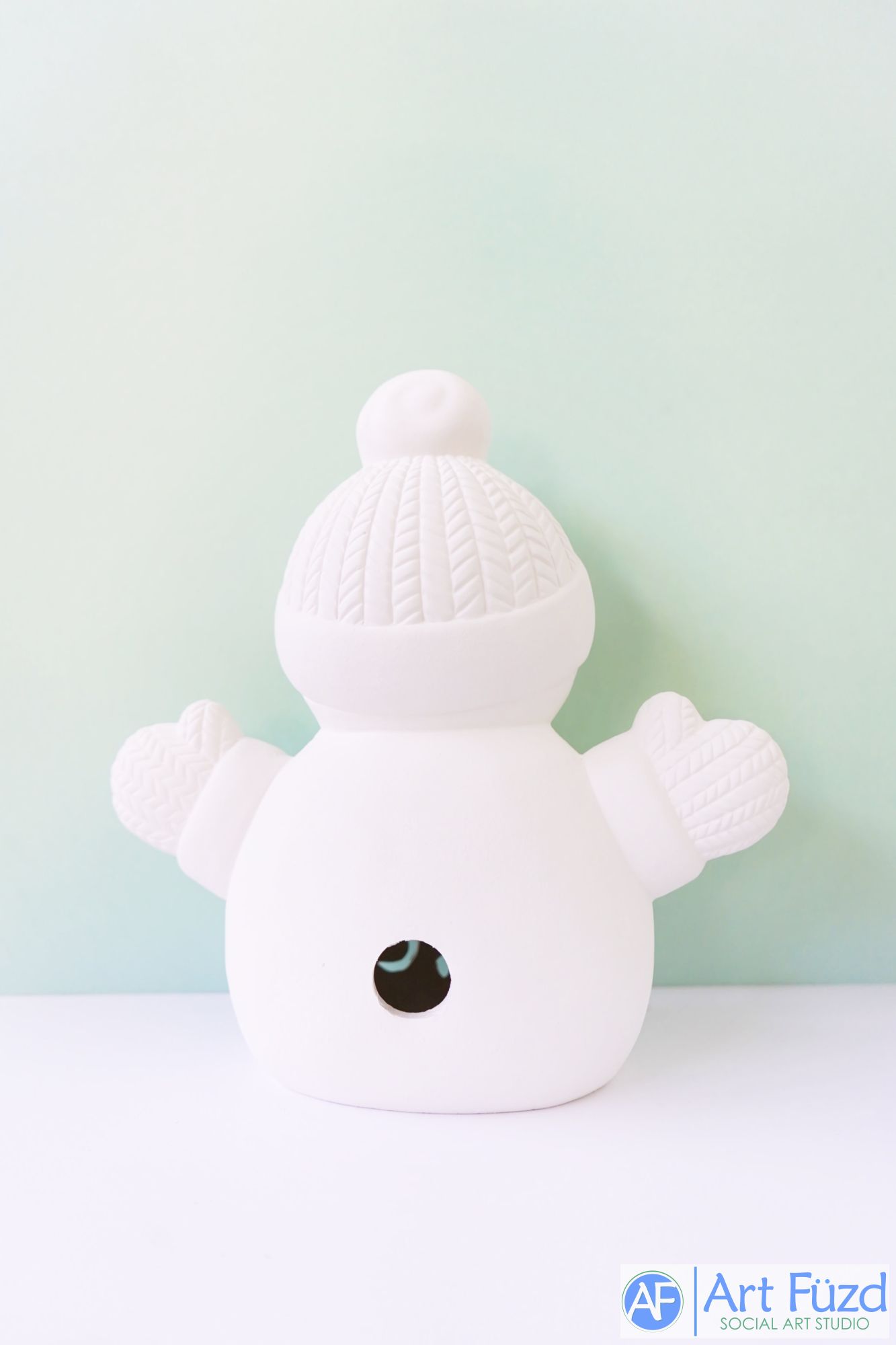 Großer strukturierter Schneemann mit Beleuchtung "GO PACKERS" ~ 11 x 5,25 x 10,75