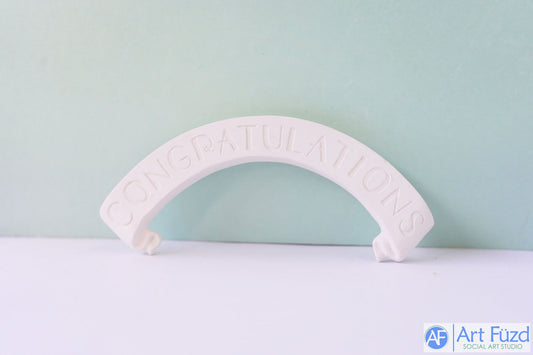 Large Flat Word Banner Scroll - Congratulations ~ 5.75 x 2.5