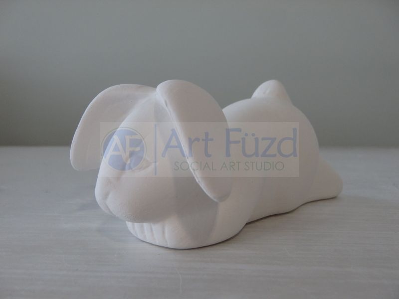 Small Sleeping Floppy Ears Bunny Figurine ~ 4 x 2.25 x 1.75