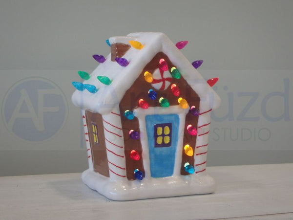 Light-Up Gingerbread House, includes Light Kit ~ 5 x 5.5 x 7.5