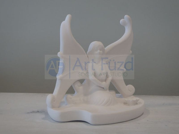 Fancy Sitting Fairy with Flower Figurine ~ 6.5 x 5.25 x 6