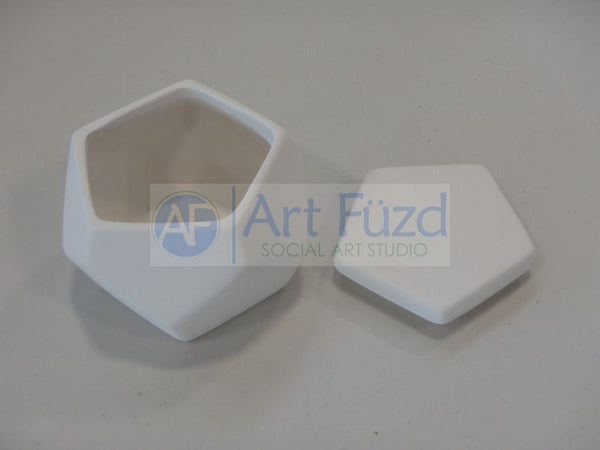 Faceted Box with Lid ~ 4 in. dia. x 3.25 in. high