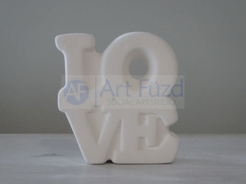 Square Stacked LOVE Word Plaque ~ 4.25 x 3.75 x 1.5
