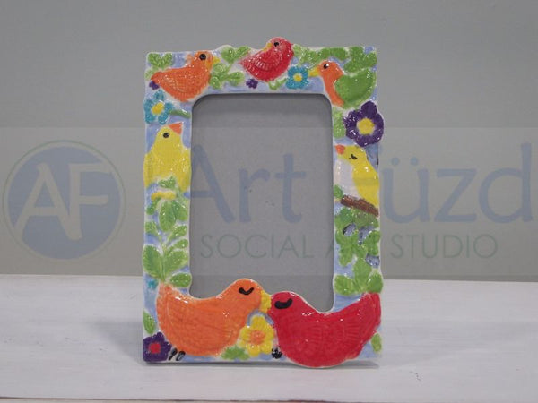 Lovebirds Photograph Frame (fits 4x6 photo), inc. Glass and Backing ~ 6 x 8