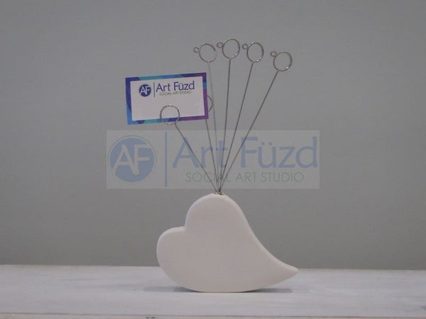Slanted Heart Post Card or Photo Display Stand, includes Wire Attachment ~ 5 x 1 x 4.25