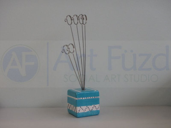 Square Block Post Card or Photo Display Stand, includes Wire Attachment ~ 2 x 2 x 2