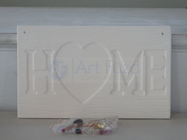 "Home" Wood-Grain Hanging Wall Plaque, includes Bead Kit ~ 10.25 x 6.25 x 0.25 thick