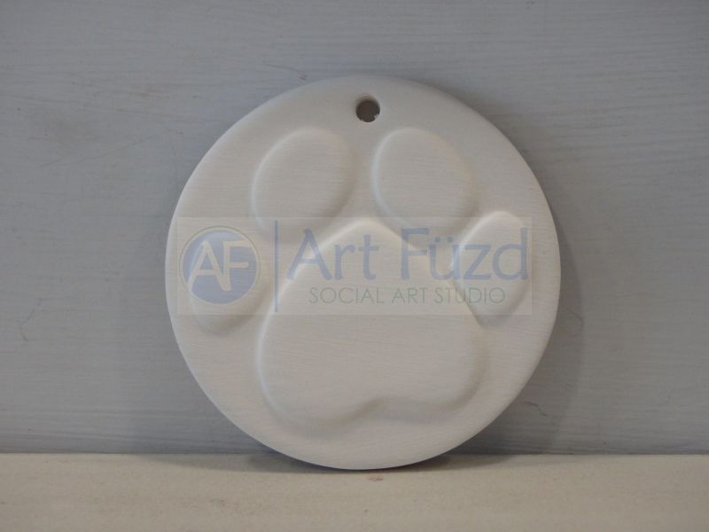Flat Paw Print Holiday Ornament ~ 3.25 in. dia.