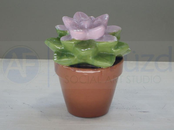 Sweet Flower Succulent in Flower Pot Figurine ~ 5.25 x 5.25 x 4.5