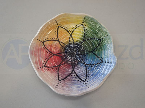 Lifted Organic Weave Plate ~ 7.5 in. dia. x 1 in. high