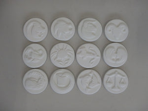 Zodiac Sign Bisquie (12 Available Designs) ~ 1.5 in. dia.