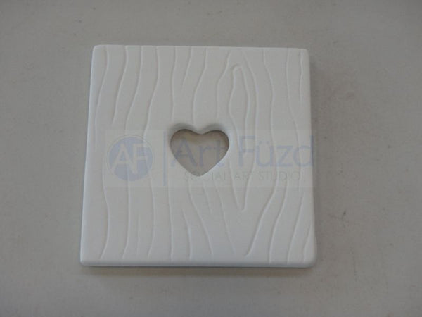 Rustic Wood-Grain Heart Coaster ~ 3.75 x 3.75