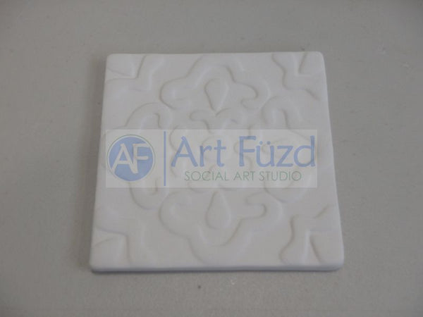 Catalina Coaster or Decorative Tile in Angular Flower Design ~ 3.5 x 3.5 x 0.25