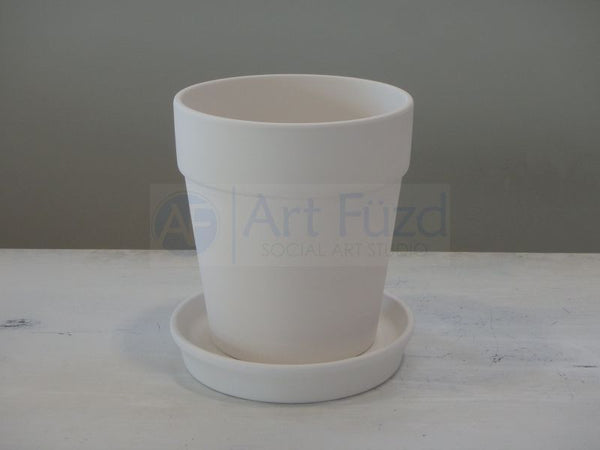 Medium Traditional Flower Pot with Tray ~ 5.25 x 5.25 x 5.5