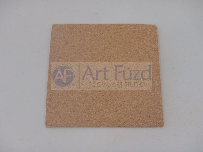Cork Backing for 4.25 Inch Square Coaster (Self-Adhesive)