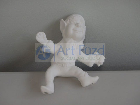 Small Leprechaun Wearing Plain Shirt Figurine with Stick in Left Hand ~ 4 x 1.5 x 4.75