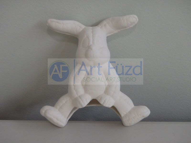 Small Softee Rabbit Hopping with Legs Apart Figurine ~ 4.75 x 2 x 4.5
