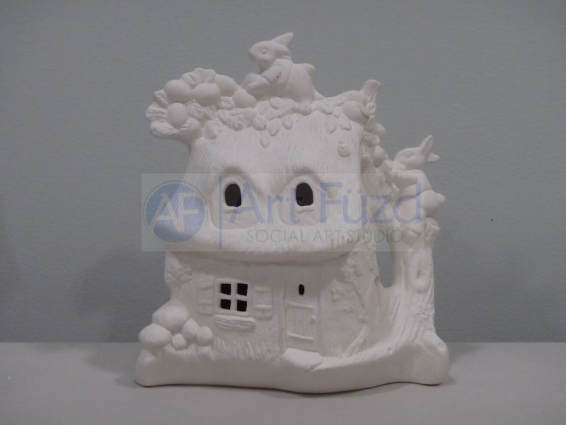 Large Farmhouse Lantern with Climbing Bunnies Carrying Eggs