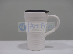 Hand Thrown Travel Mug, includes Plastic Lid ~ 3.5 in. dia x 5.75