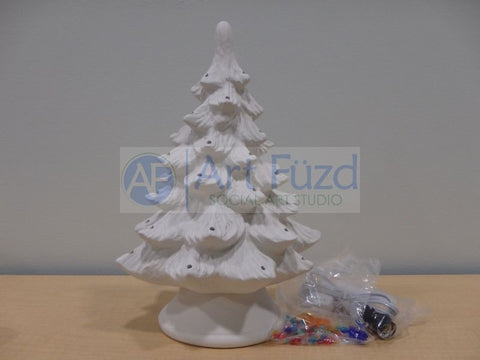 Medium Traditional Christmas Tree with Base, includes Light Kit ~ 9.5 x 14