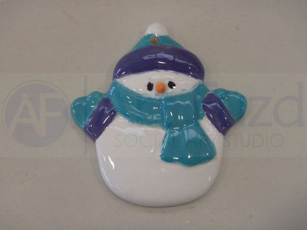 Flat Snowman Holiday Ornament ~ 3.5 in. high